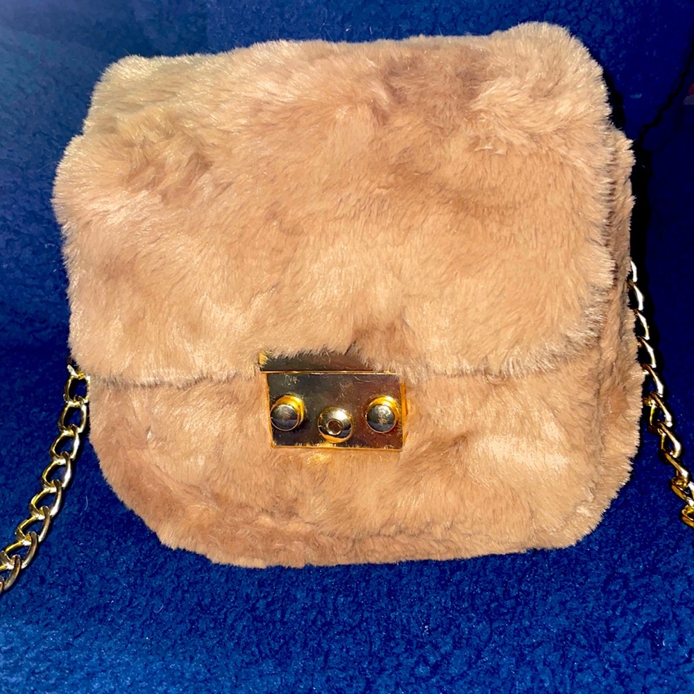 Brown,gold,side chane purse